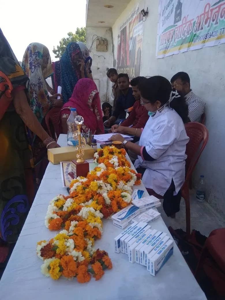 Dr. Jahanvi Tyagi at a community health camp